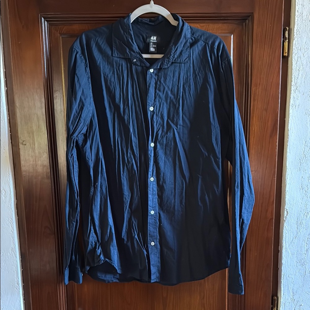 H&M Blue Casual Button Down Shirt